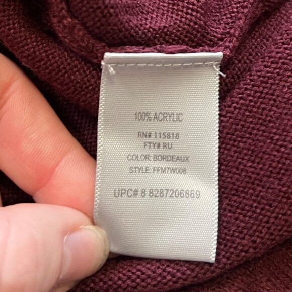 Metro 7 Womens Burgundy Sweater Top Size 18 / 20 Beaded Neckline Plus - Picture 8 of 9